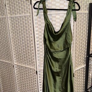 Petal & Pup Elegant Green Backless Dress